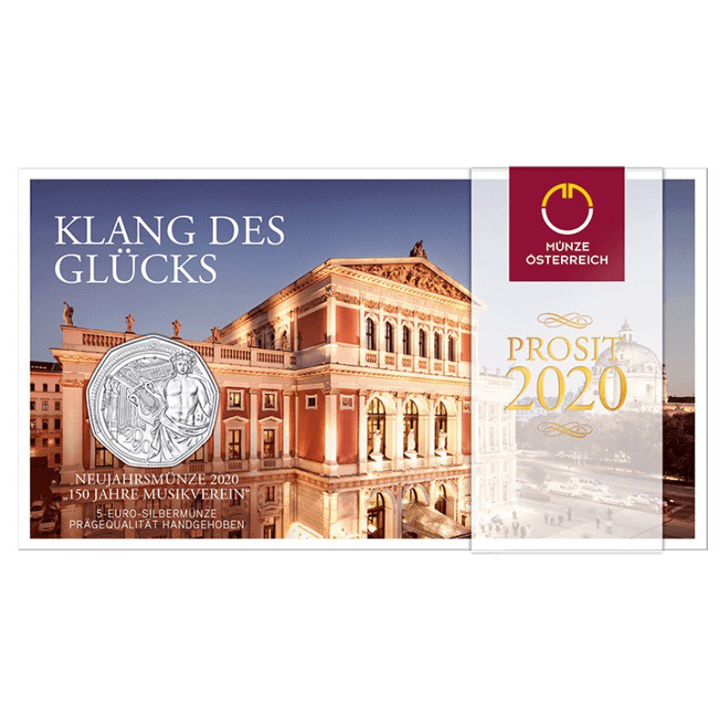 5 Euro Oostenrijk 2020 '150 jaar Wiener Musikverein'  Zilver