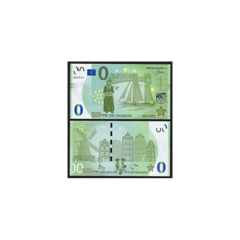 0 Euro biljet Nederland 2018 - Volendam