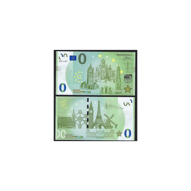 0 Euro biljet Nederland 2018 - Delft