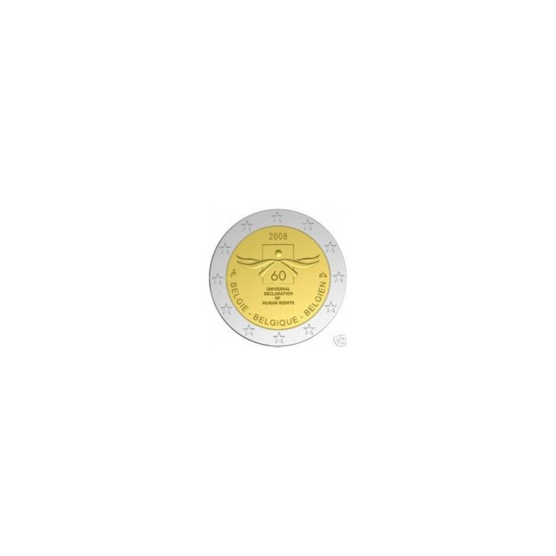 2 Euro België 2008 60 jaar mensenrechten Unc