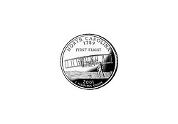 KM 319 U.S.A ¼ Dollar North Carolina 2001 D UNC