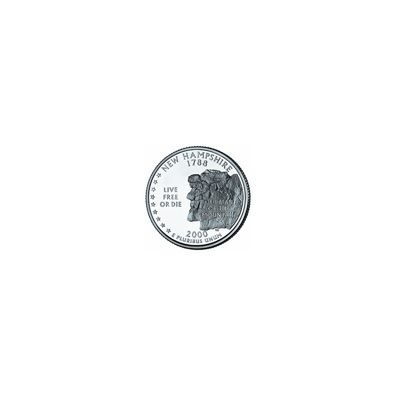 KM 308 U.S.A ¼ Dollar New Hampshire 2000 D UNC