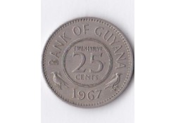 Guyana 25 Cents 1967 Zf