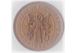Cyprus 5 Mils 1955 Fr