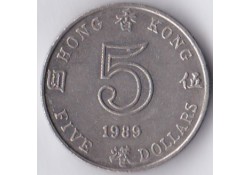 Hong Kong 5 Dollar 1989 Pr