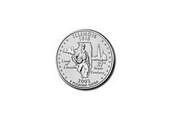 KM 343 U.S.A ¼ Dollar Illinois 2003 D UNC