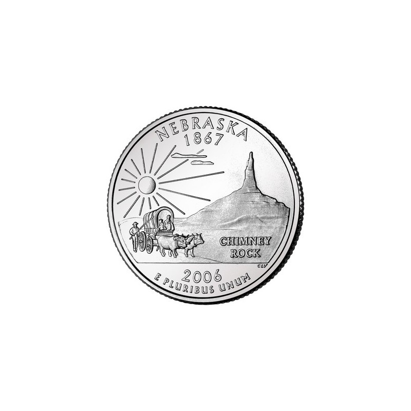 KM 383 U.S.A ¼ Dollar Nebraska 2006 D UNC