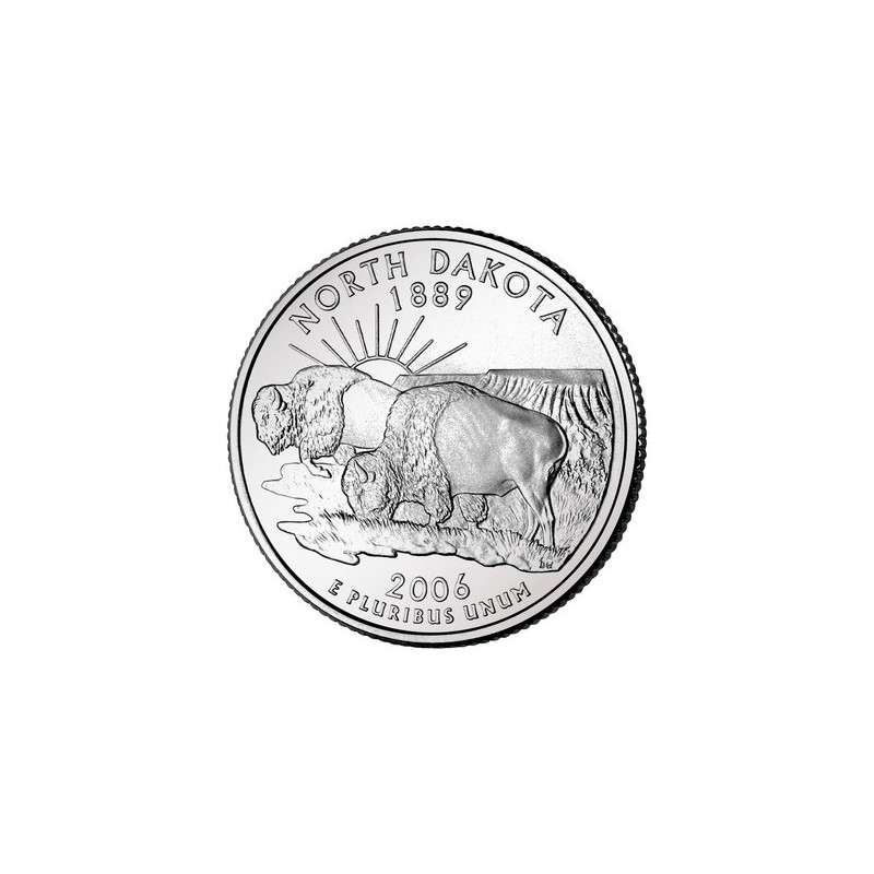 KM 385 U.S.A ¼ Dollar North Dakota 2006 D UNC