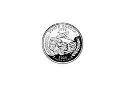 KM 386 U.S.A ¼ Dollar South Dakota 2006 D UNC