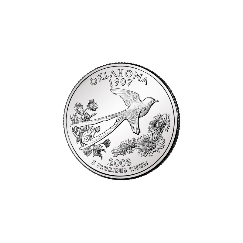 KM 421 U.S.A ¼ Dollar Oklahoma 2008 P UNC