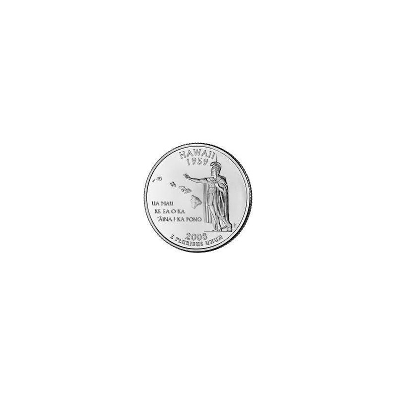 KM 425 U.S.A ¼ Dollar Hawaii 2008 P UNC