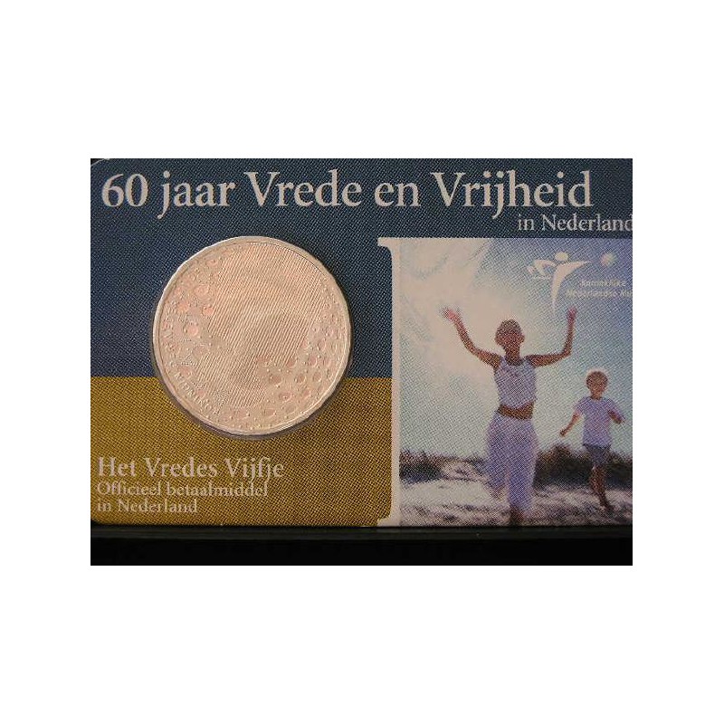 Nederland 2005 5 euro  60 jaar vrede en vrijheid Unc In Coincard