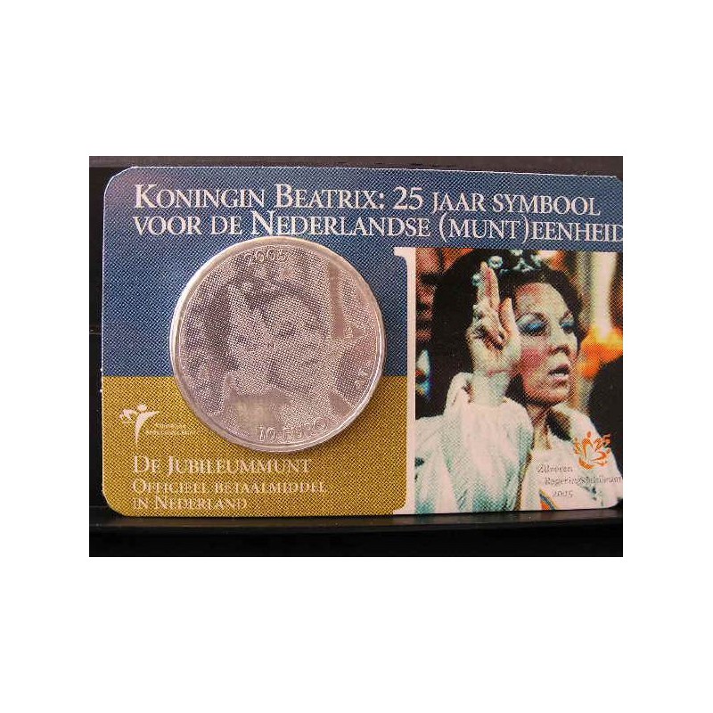 Nederland 2005 10 euro Regeringsjubileum Zilver Unc in Coincard
