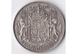 Canada 50 Cents 1950 Zf Zilver
