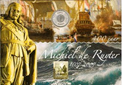 5 euro UNC 2007 Michiel de Ruyter, met 5 zegels