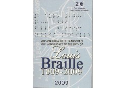 2 Euro Italië 2009 Louis Braille Bu in blister