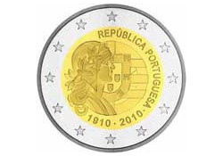 2 Euro Portugal 2010 100 jaar republiek Unc