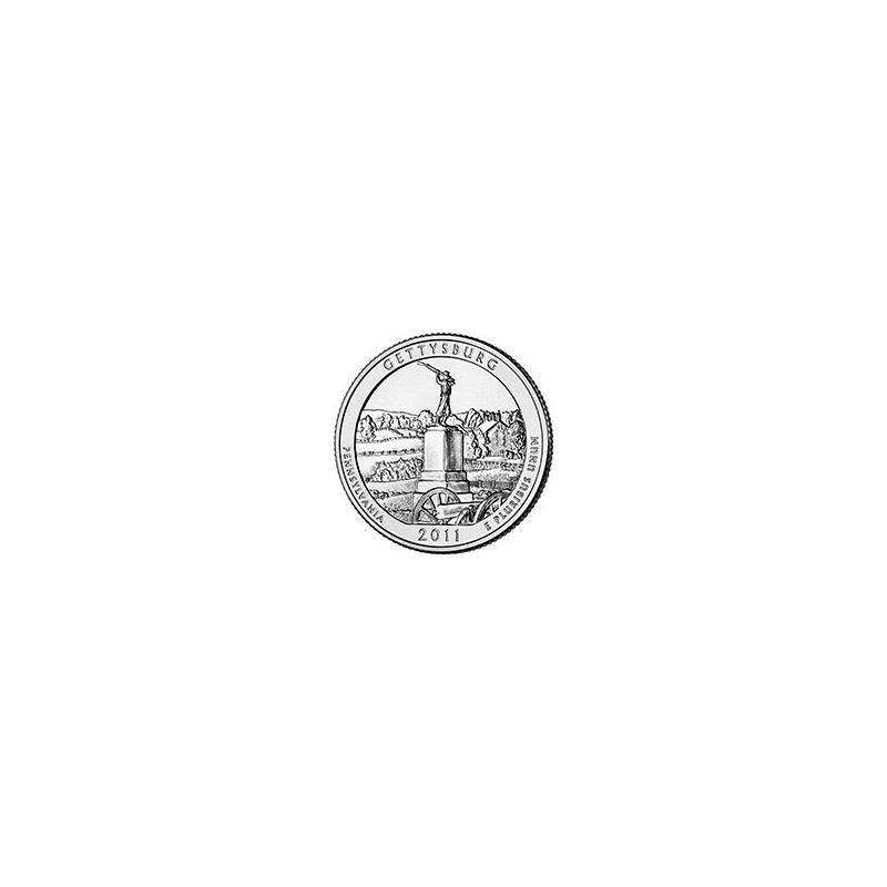 KM ??? U.S.A ¼ Dollar 2011 D Gettysburg UNC