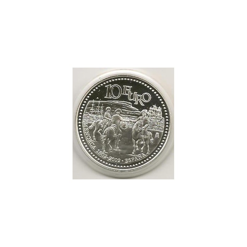 Spanje 2002 10 euro Menorca met Spanje Proof