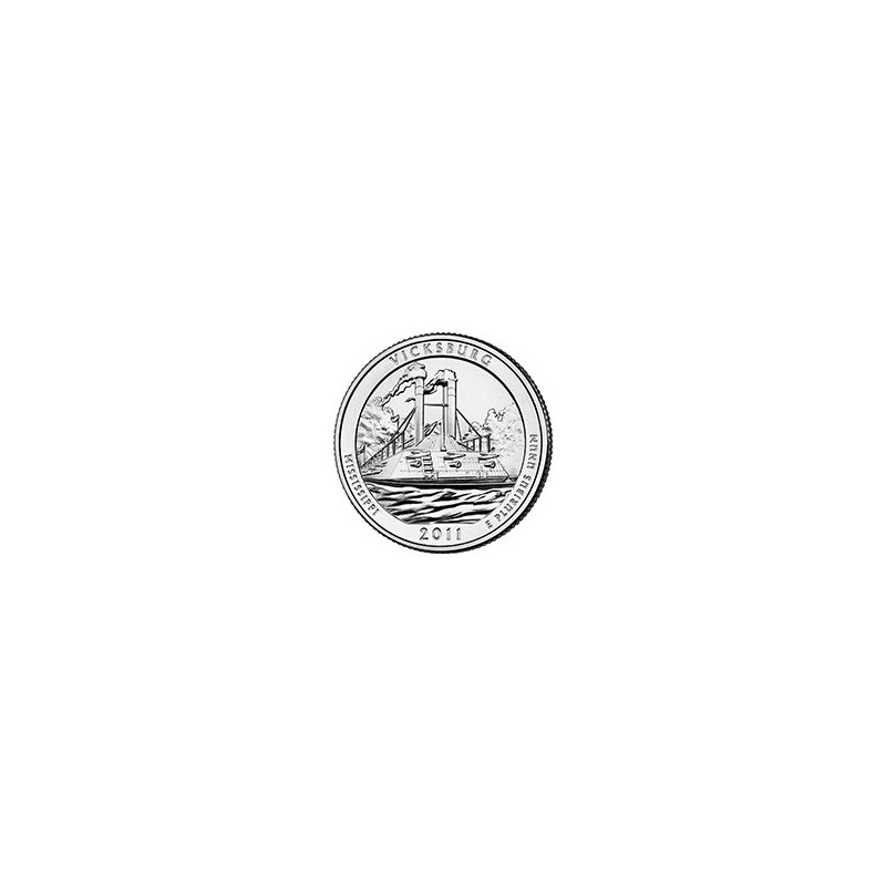 KM ??? U.S.A ¼ Dollar 2011 P Vicksburg UNC