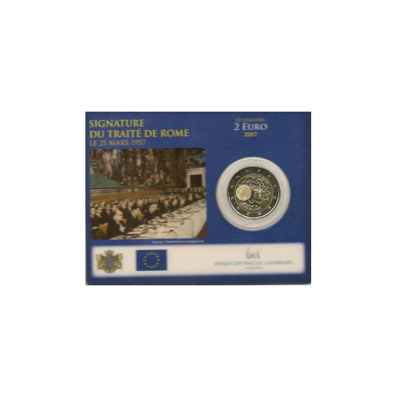 2 Euro Luxemburg 2007 Verdrag van Rome Bu in Coincard