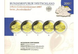 2 Euro Duitsland 2007 ADFGJ  Mecklenburg-Vorpommern Proof