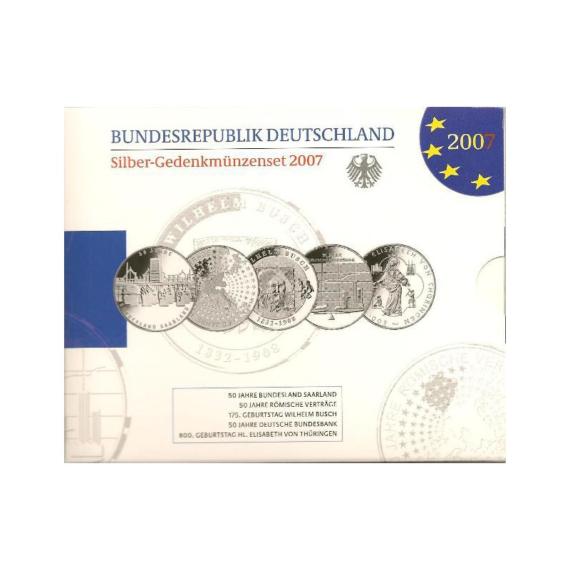 10 euro Duitsland 2007 5X  Proof