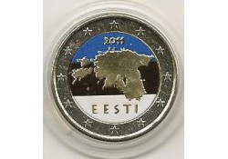2 Euro Estland 2011 gekleurd in capsule