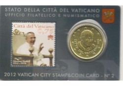 50 Cent Vaticaan 2012 Unc in blister met zegel nummer 2
