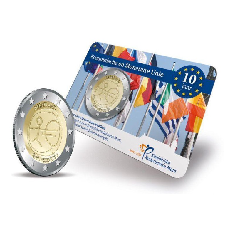 Nederland 2009 2 Euro Emu UNC in Coincard