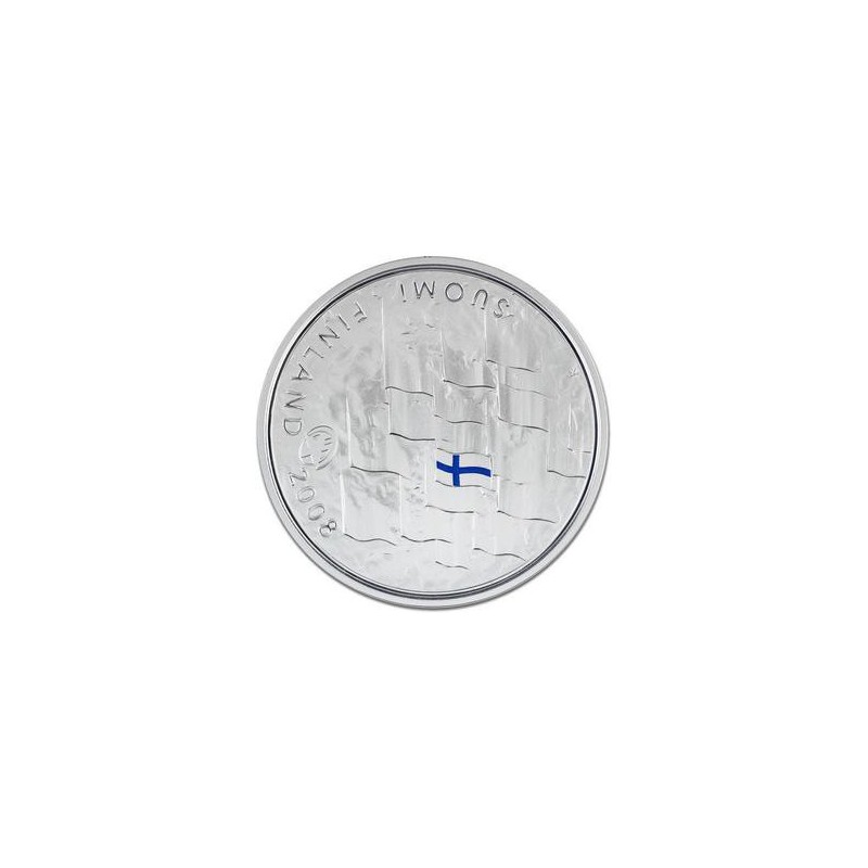 Finland 2008 10 Euro Finse Vlag Proof Incl dsje & cert.