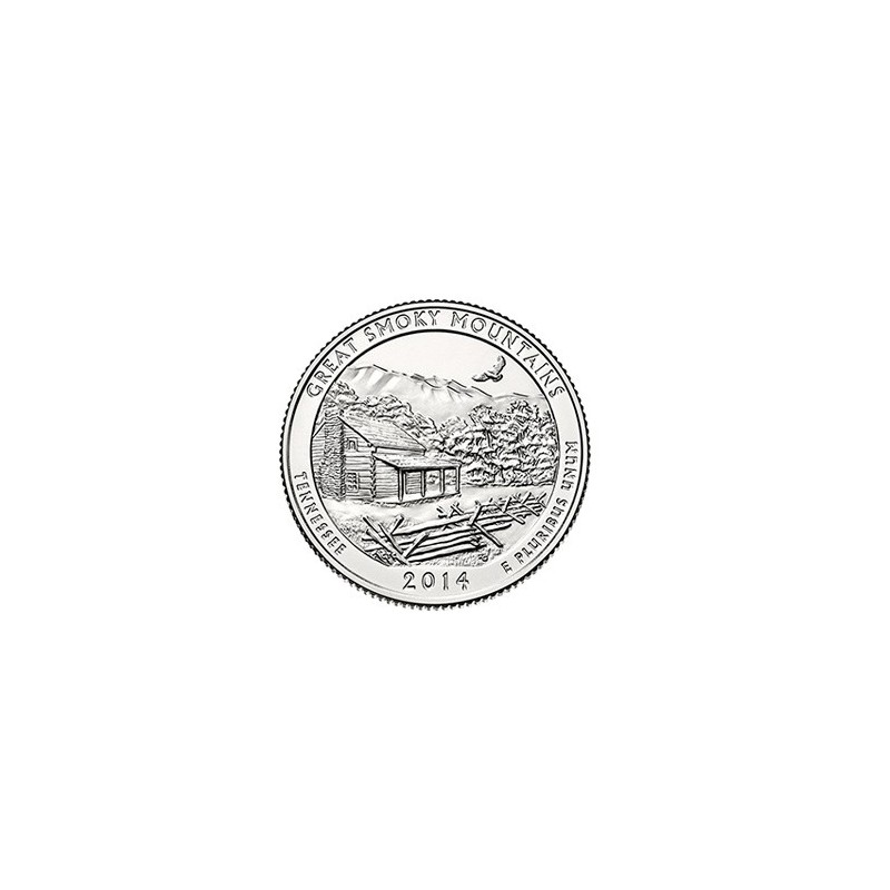KM ??? U.S.A ¼ Dollar Great Smoky Mountains 2014 S UNC